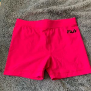 Fila hot pink spandex shorts